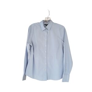 Lands' End Light Blue No Iron Button Down Shirt Size 10